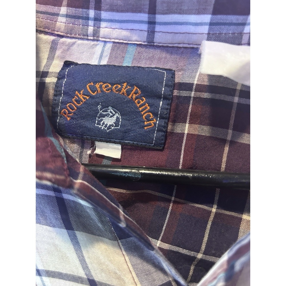 Rock Creek Ranch Western Shirt Mens XL Plaid Pearl Snap Cowboy 24" P2P - Picture 3 of 5